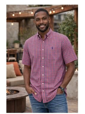 Ralph Lauren Men's Classic Fit Button Down Short Sleeve Shirt